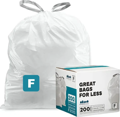 Vista 9 de Plasticplace Bolsas de basura de ajuste personalizado, compatibles con simplehuman Code F (100 unidades) forros de basura blancos con cordón de 6.5