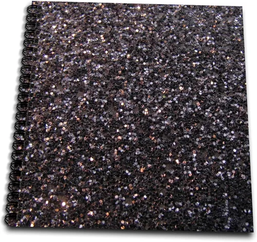Vista 3 de 3dRose db_112926_3 - Mini bloc de notas femenino femenino con purpurina negra de textura brillante Glam mate brillante y glamuroso elegante