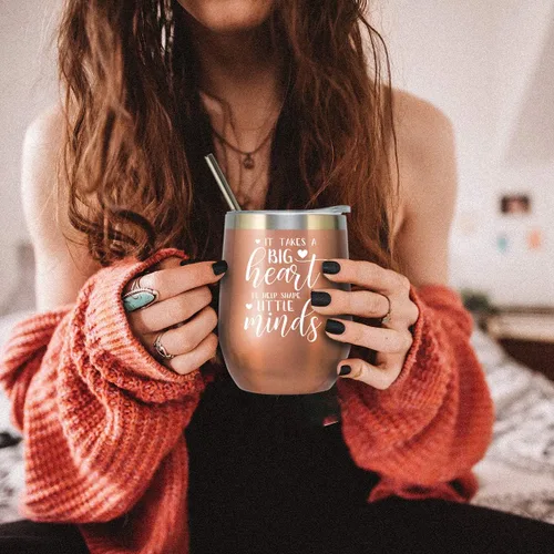 Vista 4 de ELEGANTPARK Regalos para profesoras para mujeres, taza de profesora de parte de estudiantes y profesores, regalos de agradecimiento para graduación