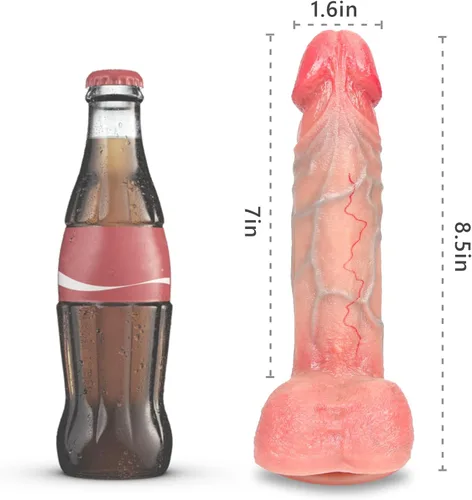 Vista 5 de Juguetes sexuales para mujeres, consolador realista – Juguetes para adultos de 8.5 pulgadas, consolador de silicona con fuerte ventosa, juguete