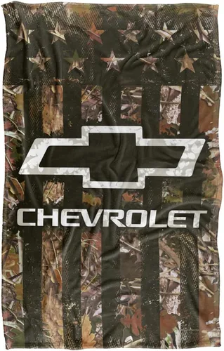 Vista 2 de Manta Chevy de 36 x 58 pulgadas, con logotipo de camuflaje, tacto sedoso, súper suave