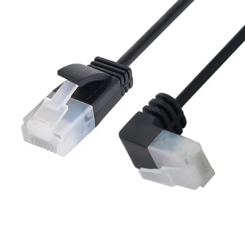 Vista 10 de chenyang Cable de extensión de red Ethernet en ángulo dual CAT6 RJ45 de 90 grados con rotación de 360 grados de 0.7 ft