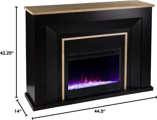 Vista 8 de SEI Furniture Cardington - Chimenea que cambia de color, negro/natural