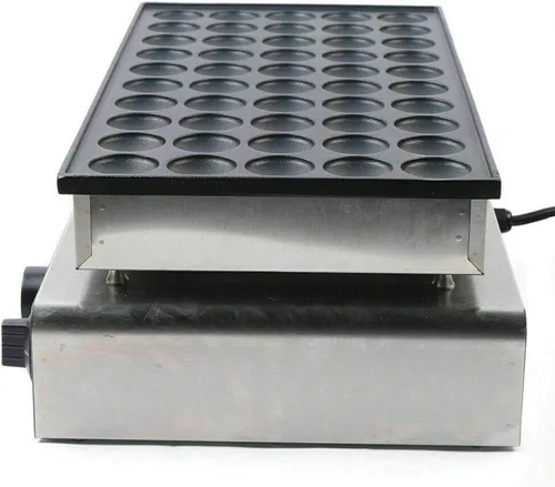 Vista 6 de Mini máquina holandesa para hacer panqueques, máquina comercial antiadherente para hacer donas, panadero, 50 ranuras, máquina eléctrica
