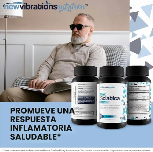 Vista 6 de Max Sciatica Pro Plus - Nuestro mejor suplemento de alivio del nervio ciático para el apoyo completo del sistema nervioso - Fabricado con cúrcuma