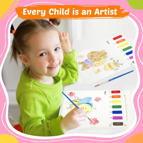 Vista 2 de Libros para Colorear con Pintura de Agua para Niños Pequeños, Juego de Pintura Acuarela Sin Desorden para Niños de 3, 4, 5, 6, 7, 8 años, Juguetes