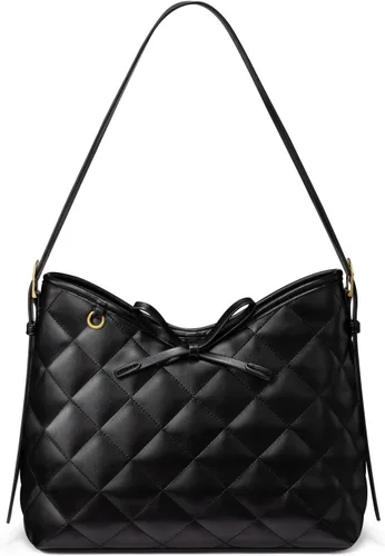 Vista 7 de LOVEVOOK - Carteras para mujer, bolsos de mano de cuero suave estilo hobo, bolso bandolera acolchado, bolso de diseñador tipo bucket