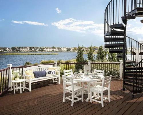 Vista 4 de Trex Outdoor Furniture Monterey Bay - Mesa de comedor redonda de 48 pulgadas