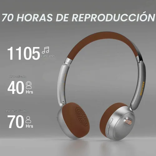 Vista 4 de Sirius 120H ANC - Auriculares inalámbricos Bluetooth con cancelación de ruido con micrófono, modo de transparencia, ligeros para viajes, gimnasio