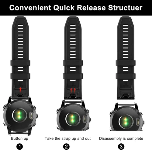 Vista 6 de OVERSTEP - Correa de reloj compatible con Garmin Fenix 7/Fenix 6/Fenix 5 22mm Width Soft Silicone Watch Strap for Garmin Fenix 5/Fenix 5
