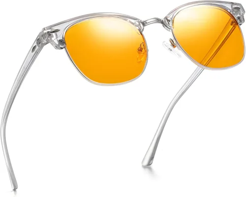 Vista 35 de Blue Light Blocking Glasses Anti Eyestrain Computer Gaming Glasses Vintage Half Frame UV Clear Lens for Women Men