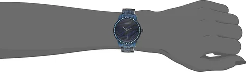 Vista 2 de GUESS U0502L4 - Reloj icónico con diseño de cebra de cristal azul para mujer Azul Movimiento de cuarzo