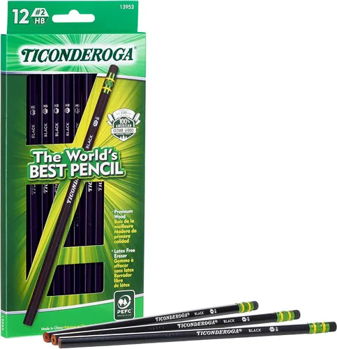 Vista 7 de Ticonderoga - Lápices 2 HB suave, negro Con revestimiento de madera Sin afilar Total de 24