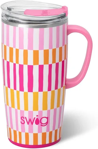 Vista 55 de Swig Life Taza de Viaje de 18 oz, Vaso Aislante con Asa y Tapa, Taza de Café de Viaje, Compatible con Portavasos, Acero Inoxidable, Vaso de 18 oz