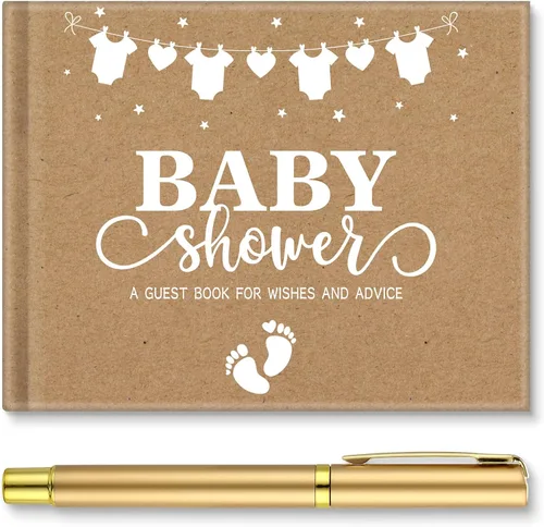 Vista 27 de Fuyoooo 27 piezas de libro de invitados para baby shower de safari en la jungla con tarjeta de lugar floral y sello de inicio de sesión para baby