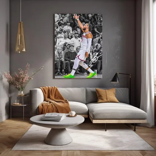 Vista 3 de Póster firmado de baloncesto de la superestrella Jalen Brunson para habitación de niños, fans, decoración de pared del dormitorio, carteles