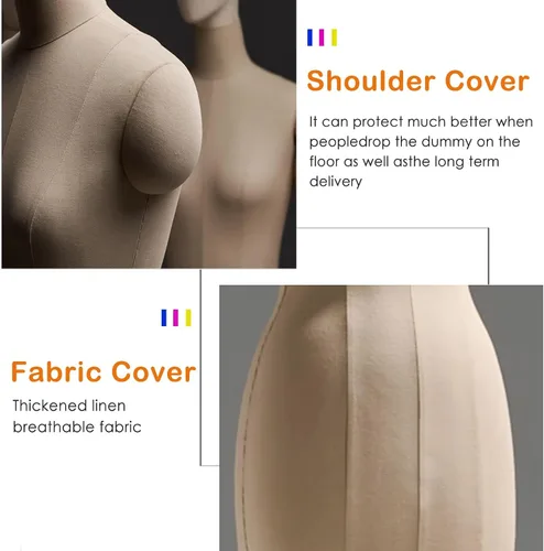 Vista 5 de Adjustable Female Dress Form Mannequin Torso - Sewing Dummy with Foam Body for Pins & Clothing, Tripod Stand, 80cm for Tailoring & Crafting