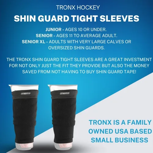Vista 3 de TronX Ice Hockey Shin Guard Tight Sleeves - Senior Adult and Junior - Saves on Shin Guard Tape