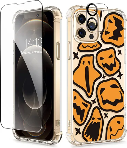 Vista 100 de GVIEWIN - Funda para iPhone 11 con protector de pantalla + protector de lente de cámara, cubierta protectora transparente suave de poliuretano