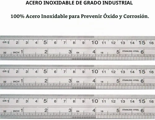 Vista 2 de ZZTX Regla de metal de 12 pulgadas, acero inoxidable, paquete de 1