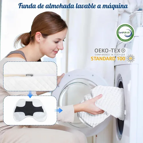 Vista 9 de Almohada para dormir lateral con orificios para los brazos, sistema de Negro