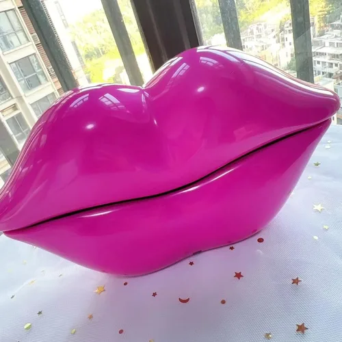 Vista 7 de Teléfono de labios, Teléfono residencial avanzado, Interesante boca en forma de labio, divertido cable de teléfono de plástico rosa rojo, teléfono