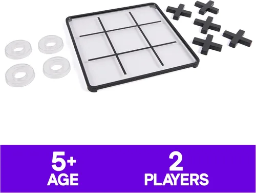 Vista 2 de Spin Master Games, Cardinal Classics Tic Tac Toe, juego de mesa clásico, decoración moderna de mesa auxiliar, 2 jugadores, para edades de 5 años