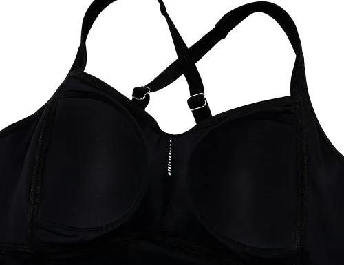 Vista 5 de Hilor Tankini para mujer, con control de abdomen, espalda cruzada, tankini