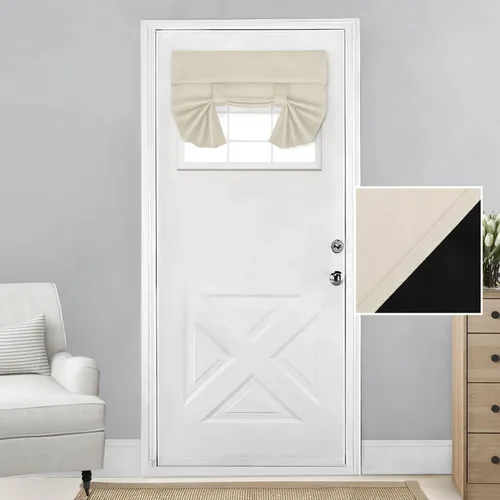 Vista 12 de HOMEIDEAS Cortinas 100% Opacas para Luces Laterales de Puerta Principal, Cubierta de Ventana de Puerta de Aula, Persianas de Privacidad
