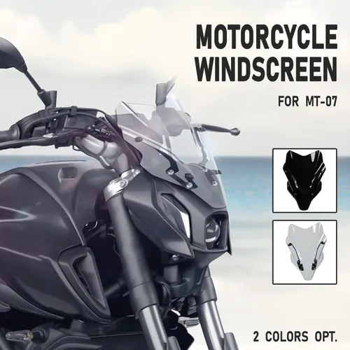 Vista 3 de Parabrisas de motocicleta Pare-Brise Protector con soporte carenado delantero para MT07 FZ07 MT FZ 07 MT-07 MT-07 FZ-07 FZ-07 Accesorios 2021 2022