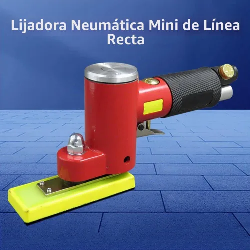 Vista 4 de Lijadora de aire, mini lijadora de aire de línea recta con 2 almohadillas de lijado, lijadora neumática orbital aleatoria, pulidora de mano con cera
