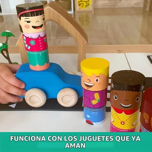 Vista 5 de Juego de amigos de madera magnética de 16 piezas