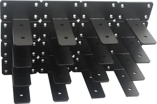 Vista 14 de Paquete de 2 - Soportes de estante en L ocultos negros de 4 pulgadas (1/5 pulgada de grosor) Soportes de estante flotante de hierro Soportes