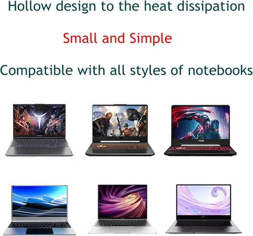 Vista 5 de Soporte invisible para portátil, soporte para teclado de computadora para escritorio, soporte mini portátil de enfriamiento elevado (negro)