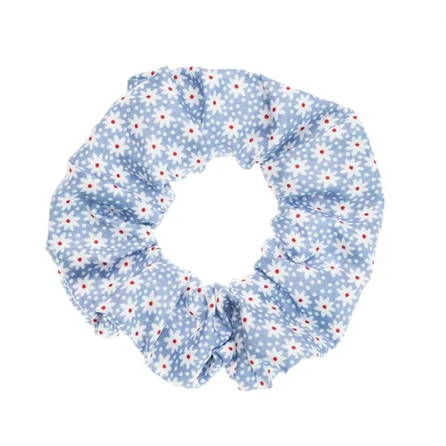 Vista 6 de Juego de bandas elásticas a cuadros azules - 5 bandas para el cabello tipo bandana para mujer