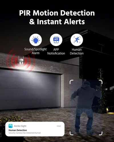 Vista 4 de ANNKE Cámaras de seguridad solar de 4MP inalámbricas para exteriores, sistema de cámara de seguridad para el hogar de 5MP con 4 cámaras, vista