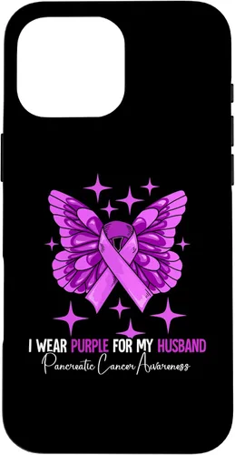 Vista 19 de I Wear Purple For My Husband Pancreatic Cancer Awareness Case for iPhone 16