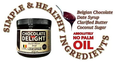 Vista 3 de Chocolate Delight Spread hecho con mantequilla Julian's Valleys Ghee/jarabe de dátiles/chocolate belga, 14 onzas sin OMG, sin lactosa, sin gluten