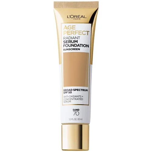 Vista 10 de L'Oreal Paris Age Perfect - Base de suero radiante con SPF 50, almendra, 1 onza