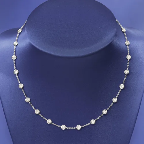 Vista 6 de Ross-Simons 10.00 ct. t.w. Bezel-Set CZ Station Necklace in Sterling Silver