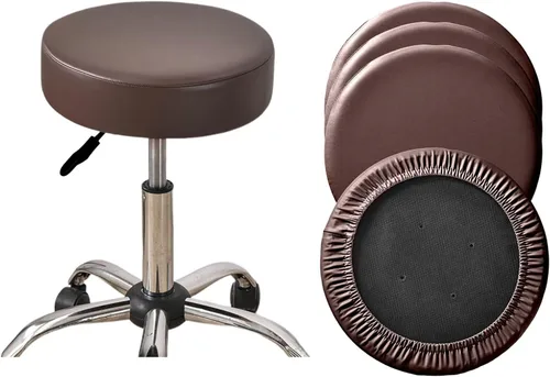 Vista 53 de HAOYONG Juego de 2 fundas redondas para taburetes de bar, impermeables, de poliuretano, fundas elásticas para taburetes de bar, fundas para sillas