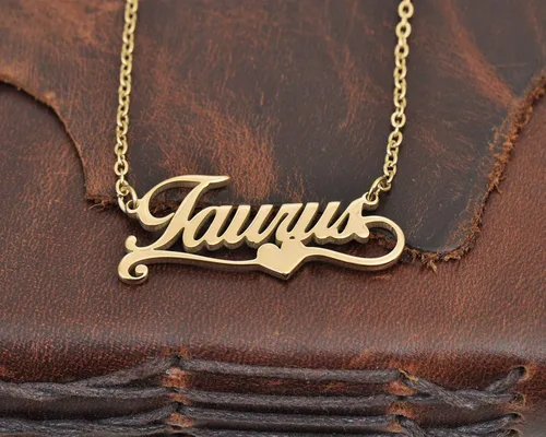 Vista 7 de Aoloshow Collar personalizado con nombre de corazón de amor, collar personalizado para dama de honor