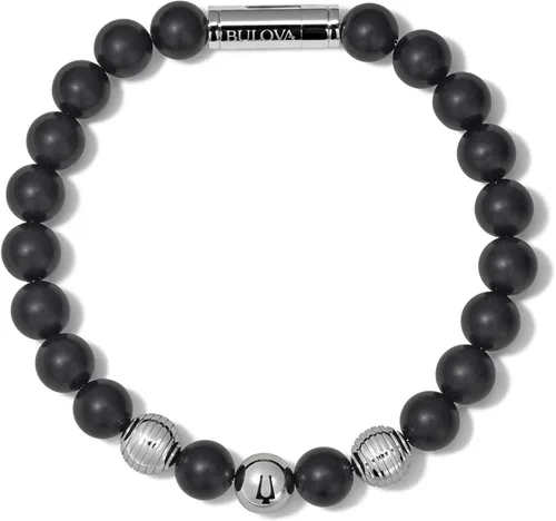 Vista 6 de Bulova Jewelry Men's Classic Beaded Bracelet with Cylinder Clasp