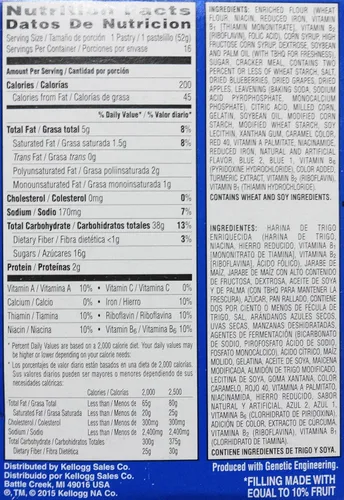 Vista 2 de Pop-Tarts Pasteles tostadores de arándanos esmerilados (paquete de 1) 29.3 onzas
