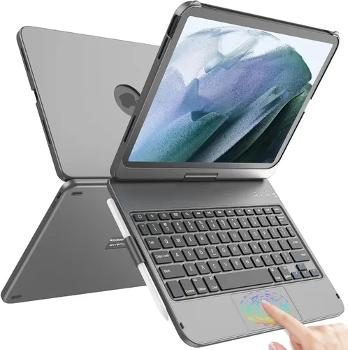 Vista 9 de TQQ Funda Touch para iPad (A16) de 11ª generación con teclado (11 pulgadas, 2025) y 10ª generación (10.9 pulgadas, 2022) – 360° giratorio, delgado