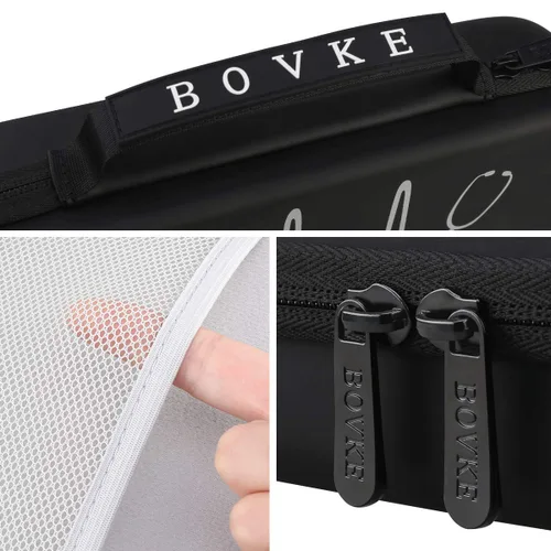 Vista 4 de BOVKE - Estuche para estetoscopio 3M Littmann Classic III, Lightweight II S.E, MDF Acoustica Deluxe, con espacio extra para tijeras para vendas