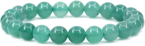 Vista 15 de Keleny Gem - Pulsera elástica de piedras semipreciosas con cuentas redondas de 8 mm, 7 pulgadas, unisex Ágata de encaje azul de grado A