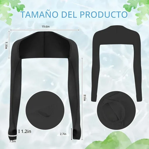 Vista 2 de PHOGARY, manguito de brazo con protección solar y UV, con enfriamiento, cómodo y transpirable, mangas anti-UV para mujer