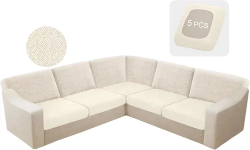 Vista 11 de HDCAXKJ - Fundas impermeables para cojín de sofá modular, fundas elásticas para cojín de sofá de esquina, fundas protectoras de muebles de jacquard
