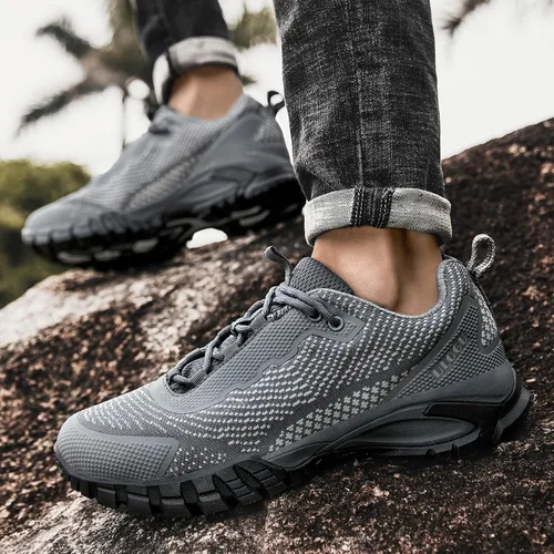 Vista 19 de ulogu Zapatos de senderismo impermeables para hombres y mujeres, cómodos, ligeros, antideslizantes, para caminar todo el día, para trabajar y caminar